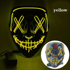Men's LED Light Halloween Mask Cosplay Masquerade Party Carnivals Blood Horror