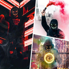 Men's LED Light Halloween Mask Cosplay Masquerade Party Carnivals Blood Horror