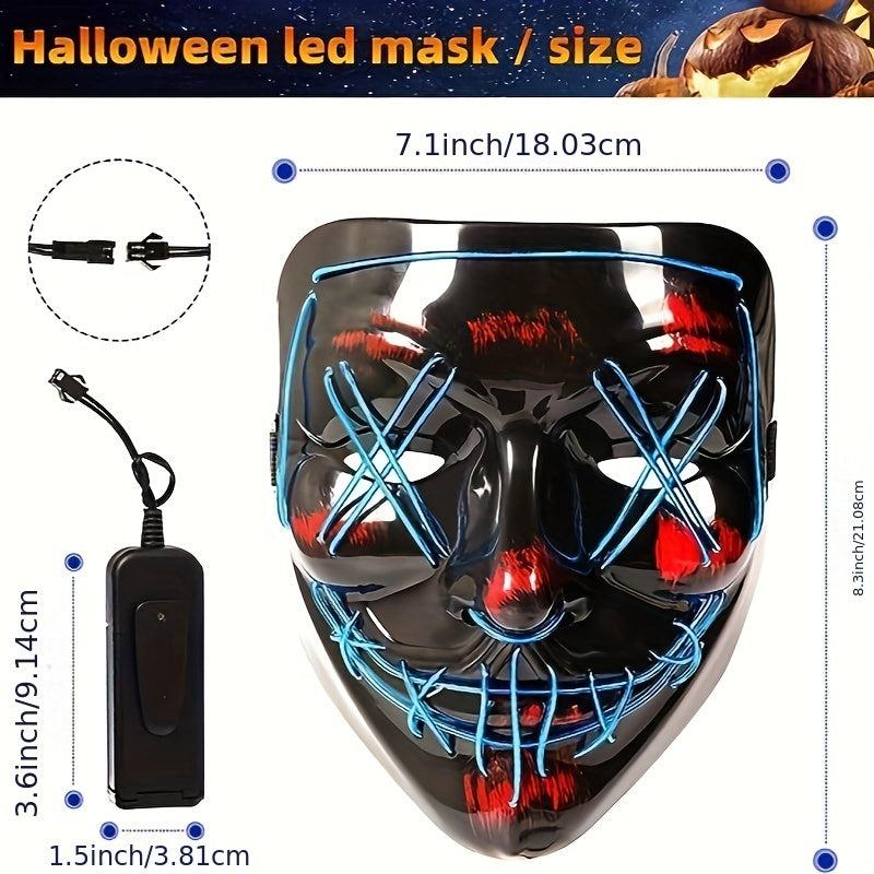 Men's LED Light Halloween Mask Cosplay Masquerade Party Carnivals Blood Horror