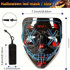 Men's LED Light Halloween Mask Cosplay Masquerade Party Carnivals Blood Horror