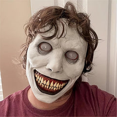 Men's Creepy Halloween Mask Scary Smiling Demon Evil Cosplay Costume Props