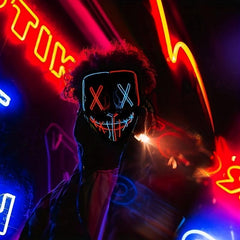 Men's Halloween Mask LED Dual Purification Horror Mask