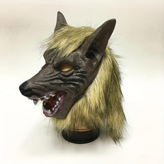 Halloween Wolf Head Mask & Gloves Set, Realistic Feel, Comfortable Enamel