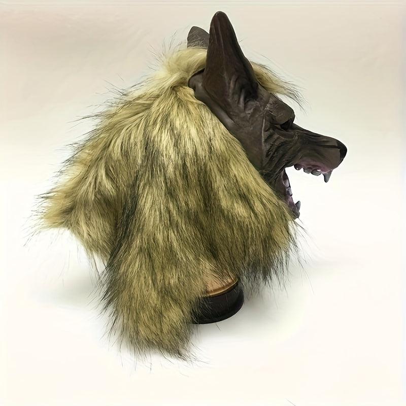 Halloween Wolf Head Mask & Gloves Set, Realistic Feel, Comfortable Enamel