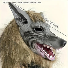 Halloween Wolf Head Mask & Gloves Set, Realistic Feel, Comfortable Enamel