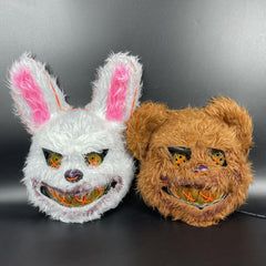 Men's Halloween Horror Mask Glow Bloody Rabbit Dress Up Props