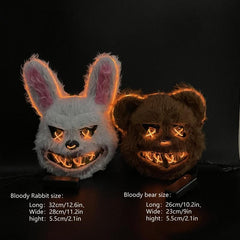 Men's Halloween Horror Mask Glow Bloody Rabbit Dress Up Props