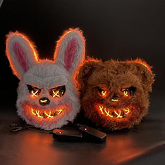 Men's Halloween Horror Mask Glow Bloody Rabbit Dress Up Props