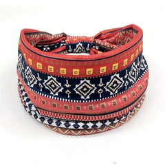 Ethnic Print Yoga Hairband Sweat Absorbing Headband