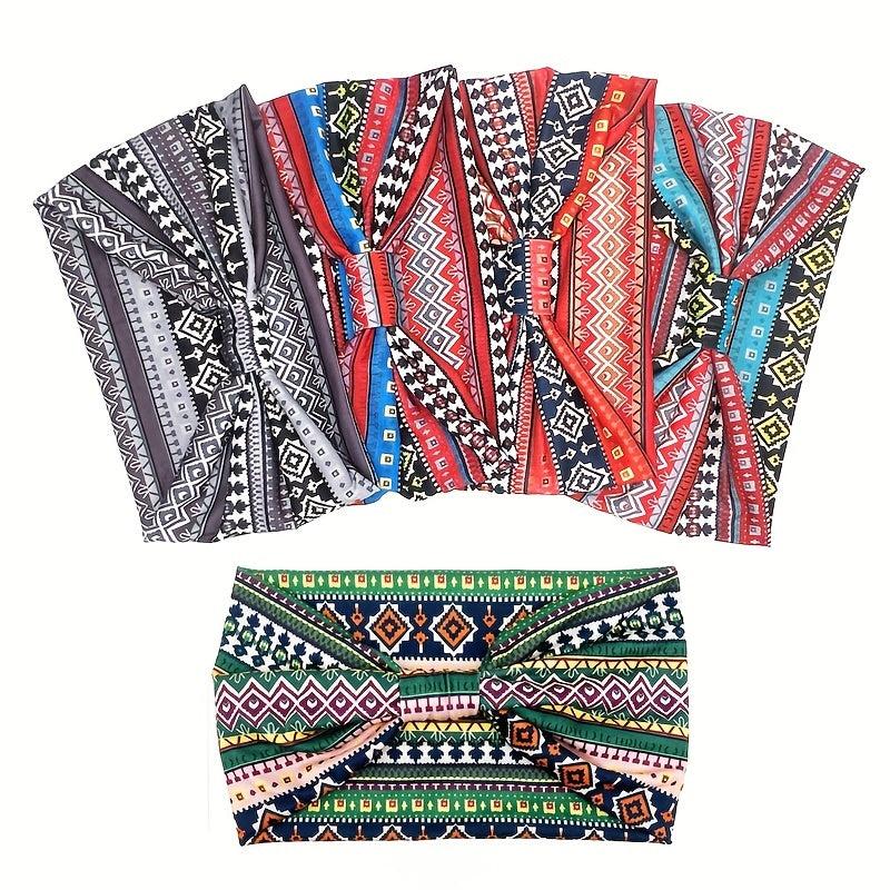 Ethnic Print Yoga Hairband Sweat Absorbing Headband