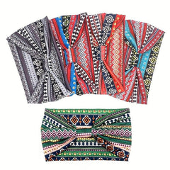 Ethnic Print Yoga Hairband Sweat Absorbing Headband