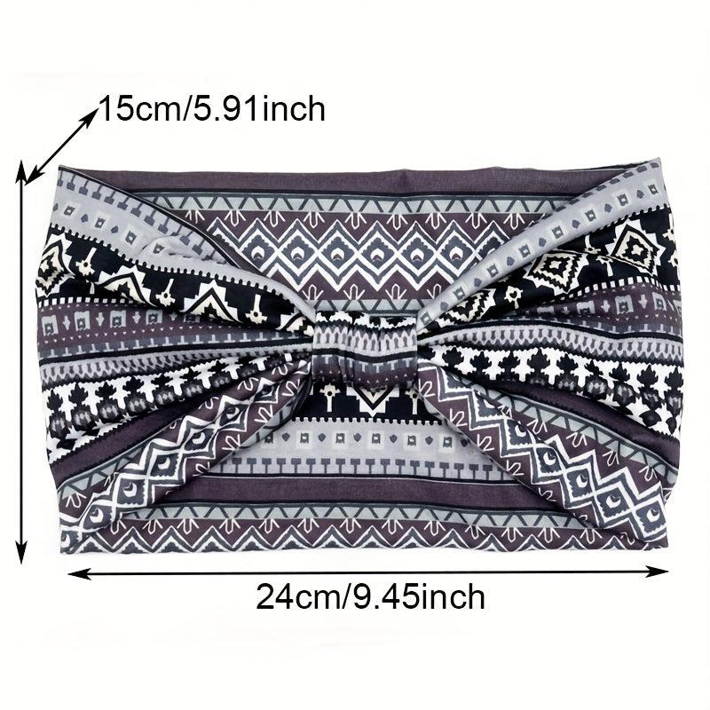 Ethnic Print Yoga Hairband Sweat Absorbing Headband