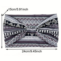 Ethnic Print Yoga Hairband Sweat Absorbing Headband