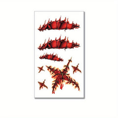 Scar Tattoo Stickers Funny Halloween Waterproof Non Reflective