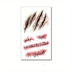 Scar Tattoo Stickers Funny Halloween Waterproof Non Reflective