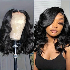 Short Bob Body Wavy Wig Lace Front Matte Silk Wig