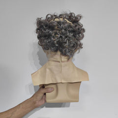 Bald Old Man Latex Mask Long Hair Woman Skin Elderly Man Costume Mask