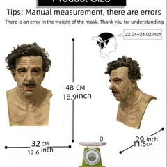 Bald Old Man Latex Mask Long Hair Woman Skin Elderly Man Costume Mask