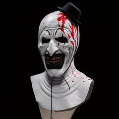 Horror Clown Cosplay Mask Bloody Demon Evil Hat Full Face Latex Mask