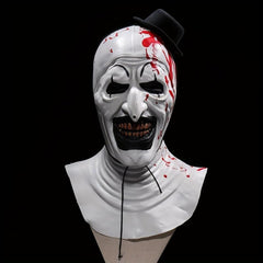 Horror Clown Cosplay Mask Bloody Demon Evil Hat Full Face Latex Mask