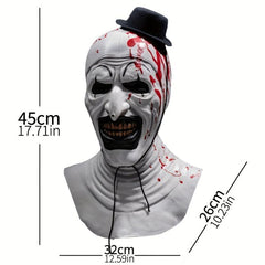 Horror Clown Cosplay Mask Bloody Demon Evil Hat Full Face Latex Mask