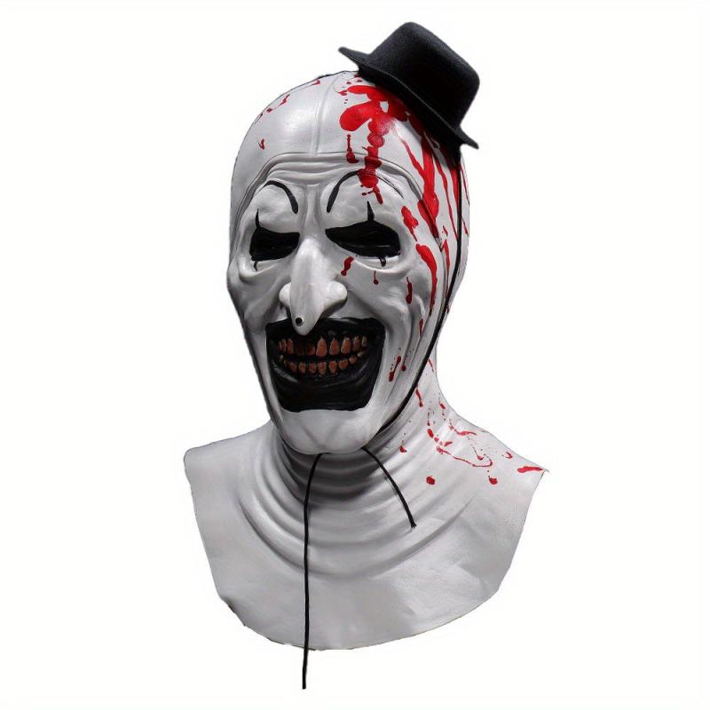 Horror Clown Cosplay Mask Bloody Demon Evil Hat Full Face Latex Mask