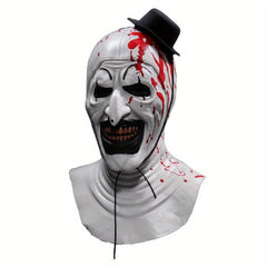 Horror Clown Cosplay Mask Bloody Demon Evil Hat Full Face Latex Mask