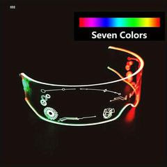 Glow In The Dark LED Light Up Glasses - Neon Glitter Party Glasses