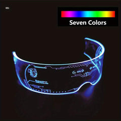 Glow In The Dark LED Light Up Glasses - Neon Glitter Party Glasses