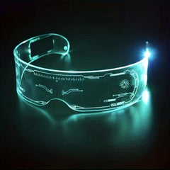 Glow In The Dark LED Light Up Glasses - Neon Glitter Party Glasses
