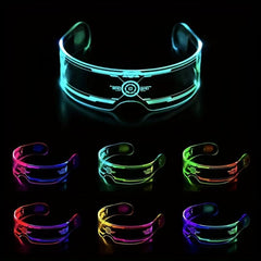 Glow In The Dark LED Light Up Glasses - Neon Glitter Party Glasses