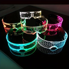 Glow In The Dark LED Light Up Glasses - Neon Glitter Party Glasses