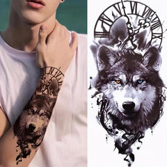 Lion Wolf Tattoo Sticker Arm Body Stickers Costume Makeup