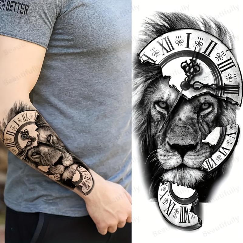Lion Wolf Tattoo Sticker Arm Body Stickers Costume Makeup