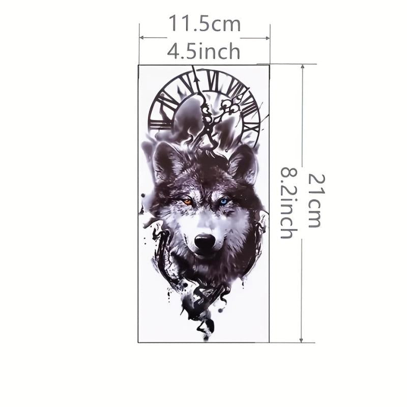 Lion Wolf Tattoo Sticker Arm Body Stickers Costume Makeup