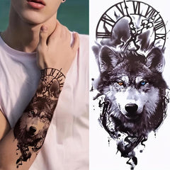 Lion Wolf Tattoo Sticker Arm Body Stickers Costume Makeup
