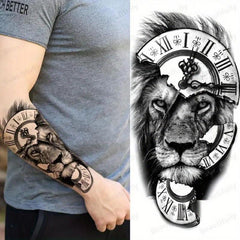 Lion Wolf Tattoo Sticker Arm Body Stickers Costume Makeup
