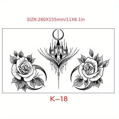 Flowers Wings Tattoo Sticker Clavicle Chest Body Stickers