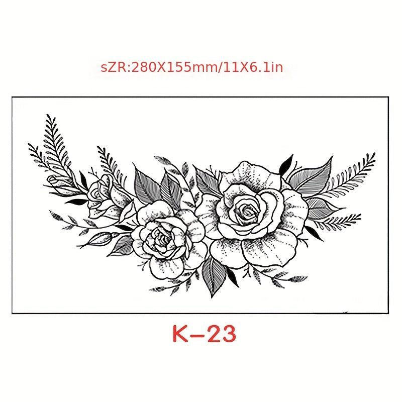 Flowers Wings Tattoo Sticker Clavicle Chest Body Stickers