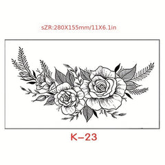 Flowers Wings Tattoo Sticker Clavicle Chest Body Stickers