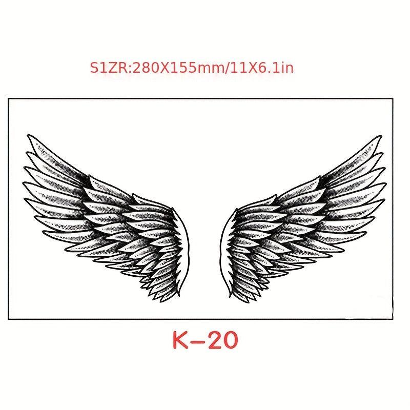 Flowers Wings Tattoo Sticker Clavicle Chest Body Stickers