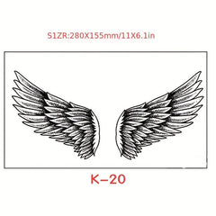 Flowers Wings Tattoo Sticker Clavicle Chest Body Stickers