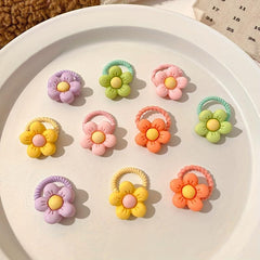 10pcs Flower Decor Rubber Bands Hair Tie No Damage Headwear