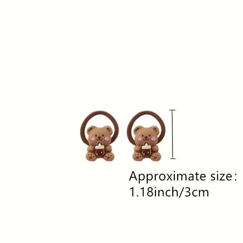 10pcs Flower Decor Rubber Bands Hair Tie No Damage Headwear