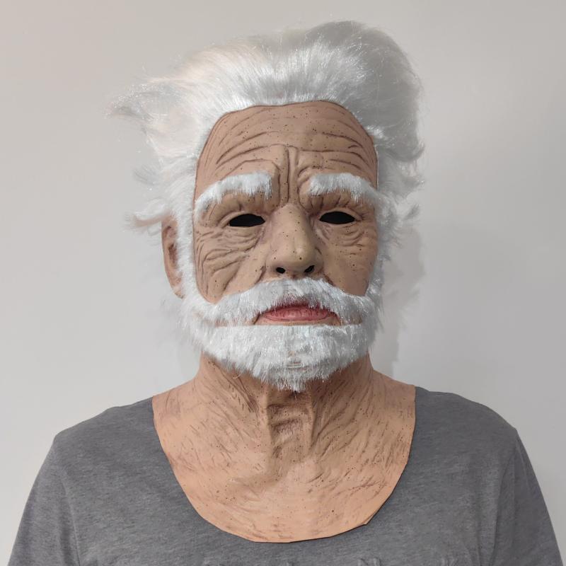 Latex Old Man Headgear Halloween Cosplay Mask