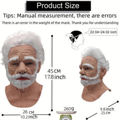 Latex Old Man Headgear Halloween Cosplay Mask