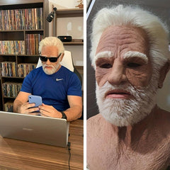 Latex Old Man Headgear Halloween Cosplay Mask