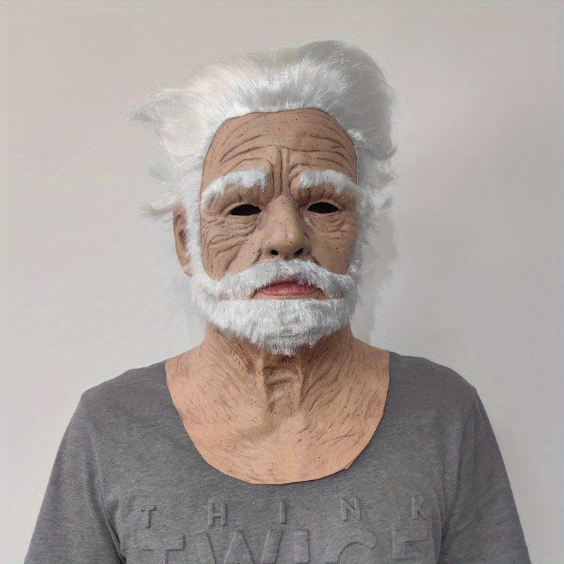 Latex Old Man Headgear Halloween Cosplay Mask