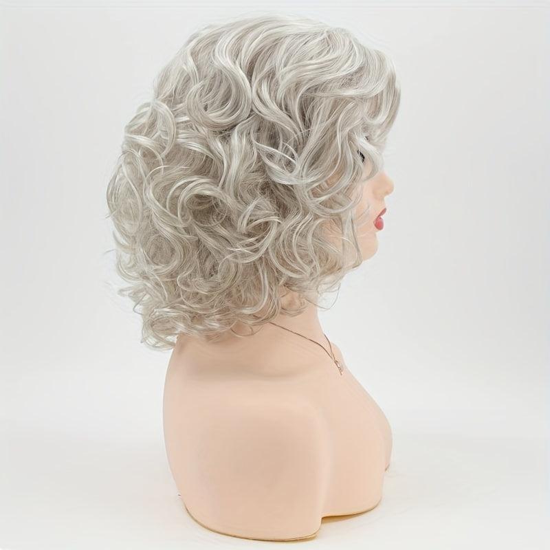 Blonde Bob Wave Wig Short Curly Wig Heat Resistant Synthetic Fiber