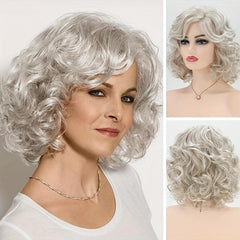 Blonde Bob Wave Wig Short Curly Wig Heat Resistant Synthetic Fiber